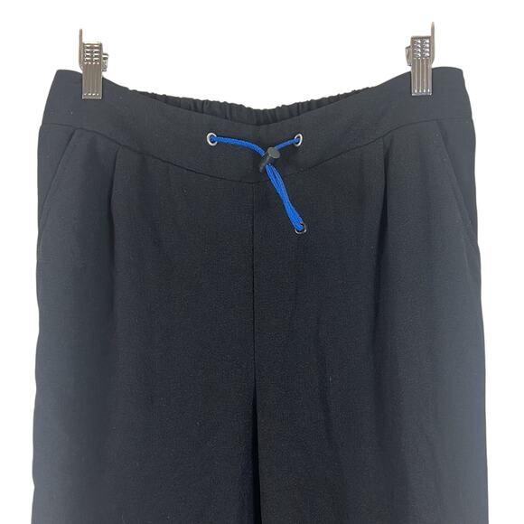 Wild Fable Track Pants Womens S Black Blue Stripe Pull On Crop Athletic Stretch - Picture 2 of 5